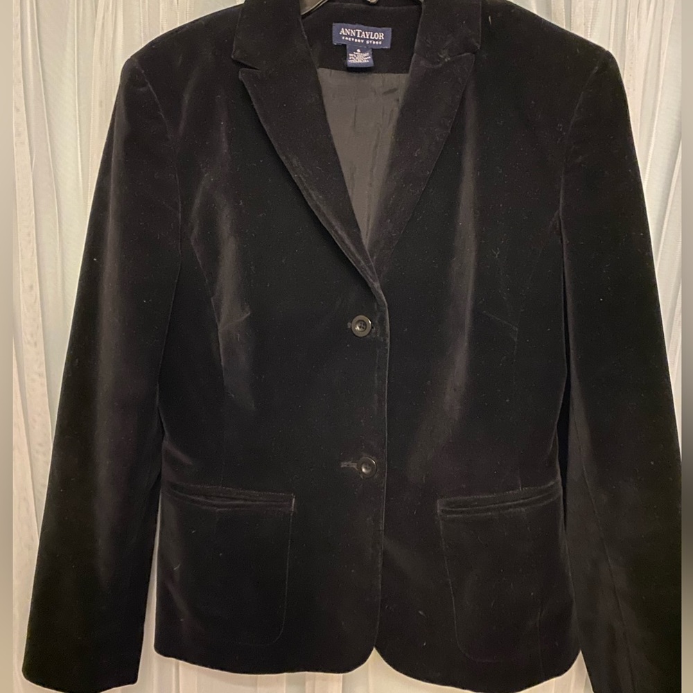 Ann Taylor Black Velvet Blazer